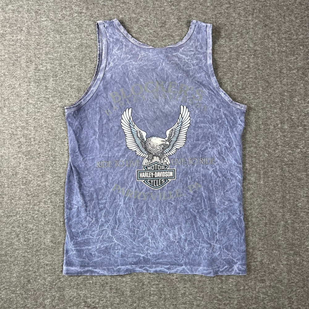 Vintage Harley-Davidson T-Shirt Mens Medium Purple Single Stitch Acid Wash Eagle - Picture 6 of 9
